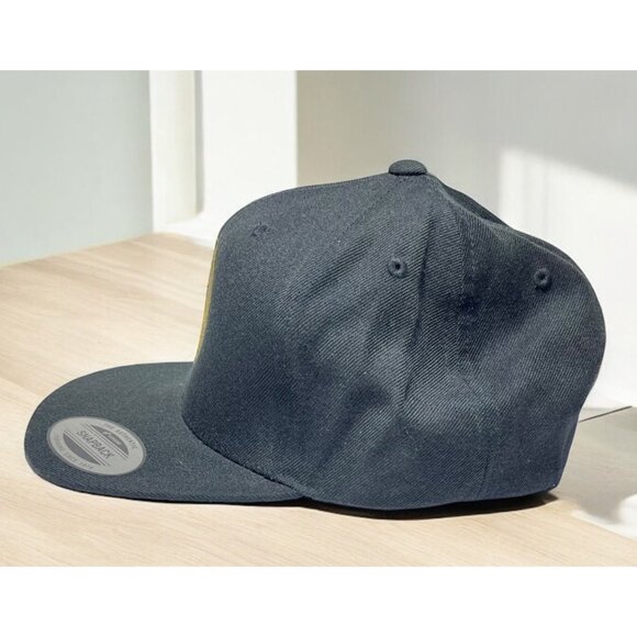 Flower Fatty ~ Black Straight Bill Adjustable Snapback Hat By Lids - Picture 3 of 6